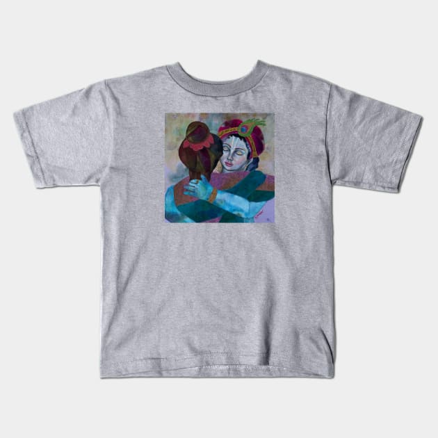 Krishna Devotee Kids T-Shirt by karenpaytonart